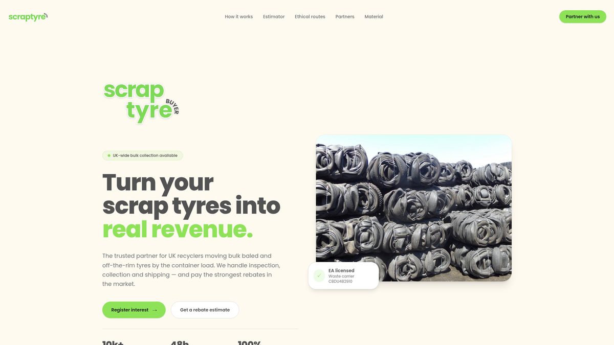 scrap tyre buyer website